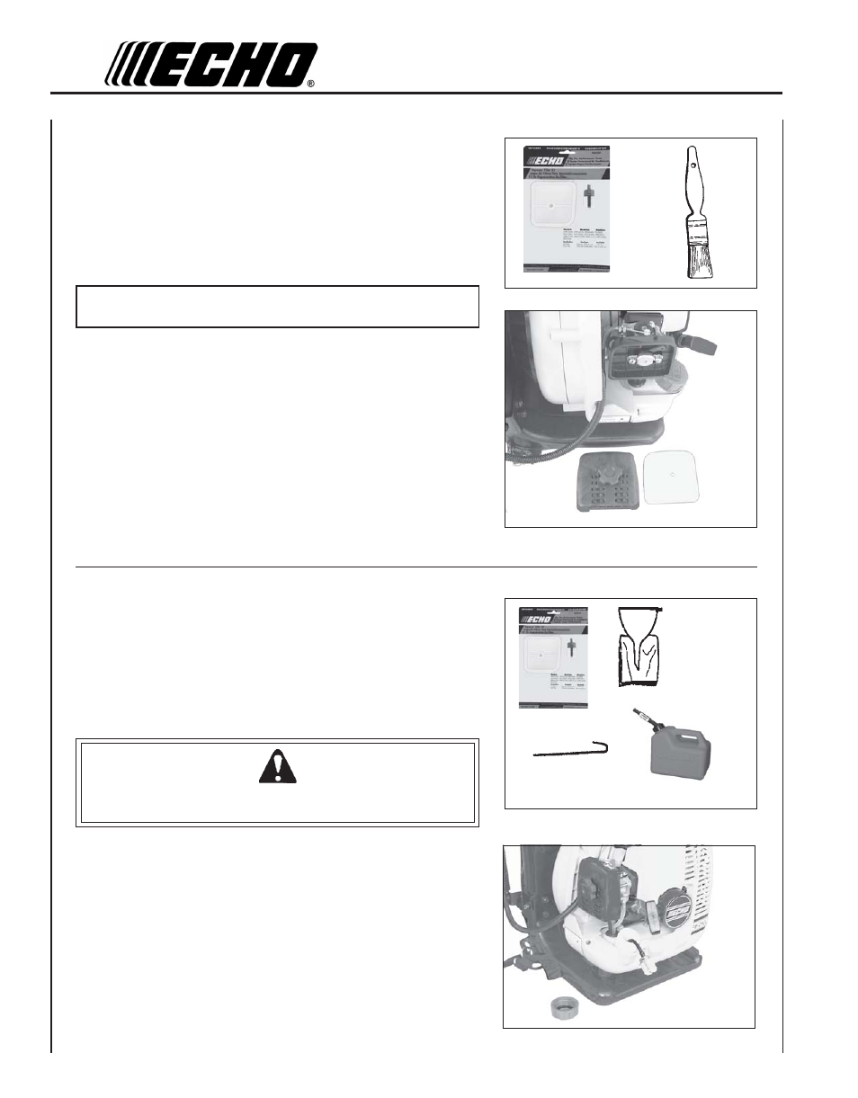 Warning danger | Echo PB-260L User Manual | Page 16 / 24