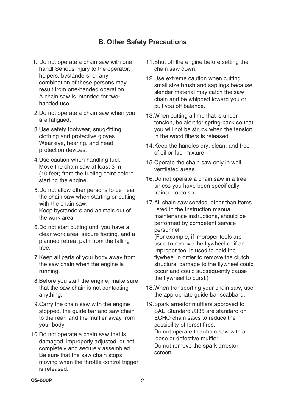 Echo CS-600P User Manual | Page 4 / 32