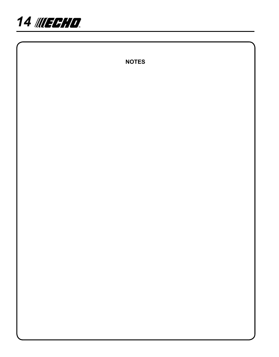 Echo 99944200610 User Manual | Page 14 / 16
