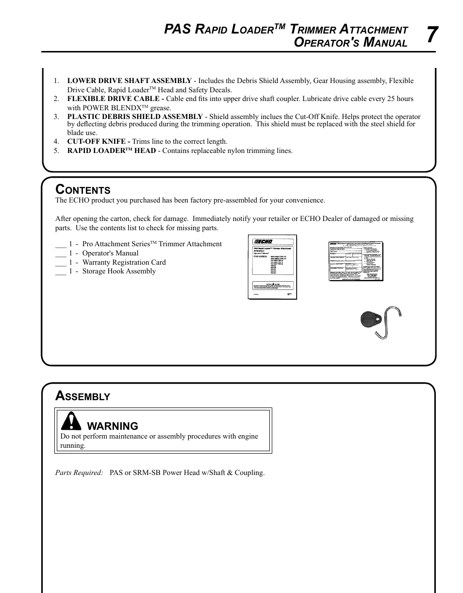 Pas r | Echo 99944200610 User Manual | Page 7 / 16