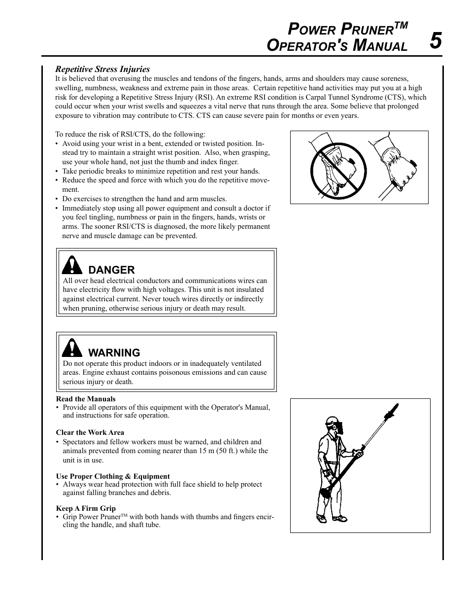 Ower, Runer, Perator | Anual | Echo PPT-265S User Manual | Page 5 / 36