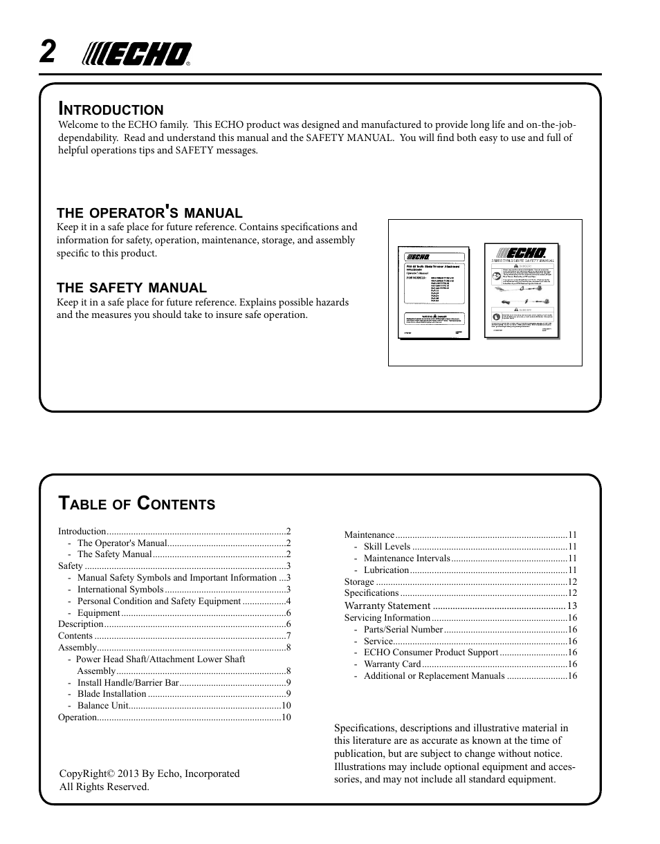 Echo PAS 80 Tooth Blade Brushcutter User Manual | Page 2 / 16