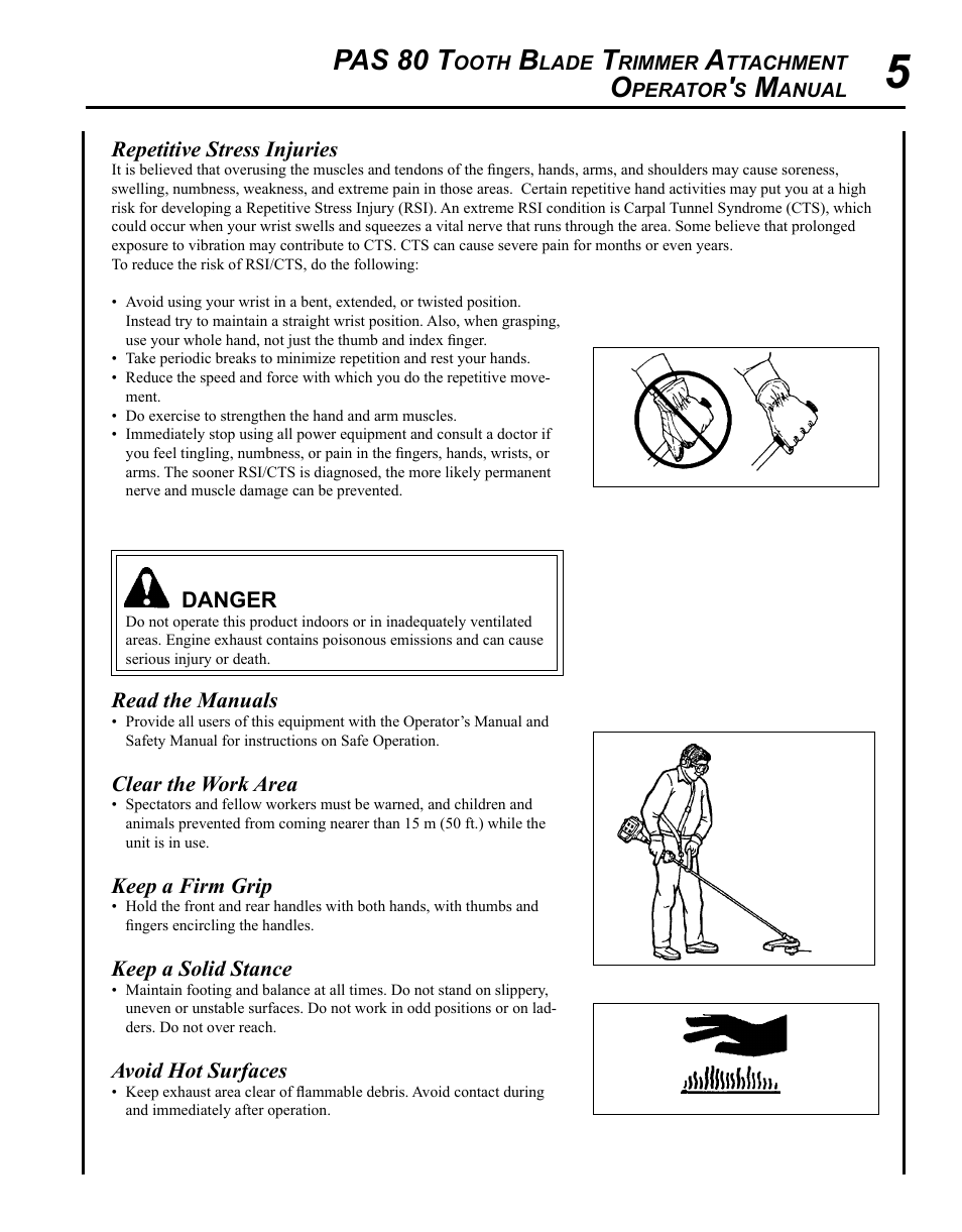 Pas 80 t | Echo PAS 80 Tooth Blade Brushcutter User Manual | Page 5 / 16