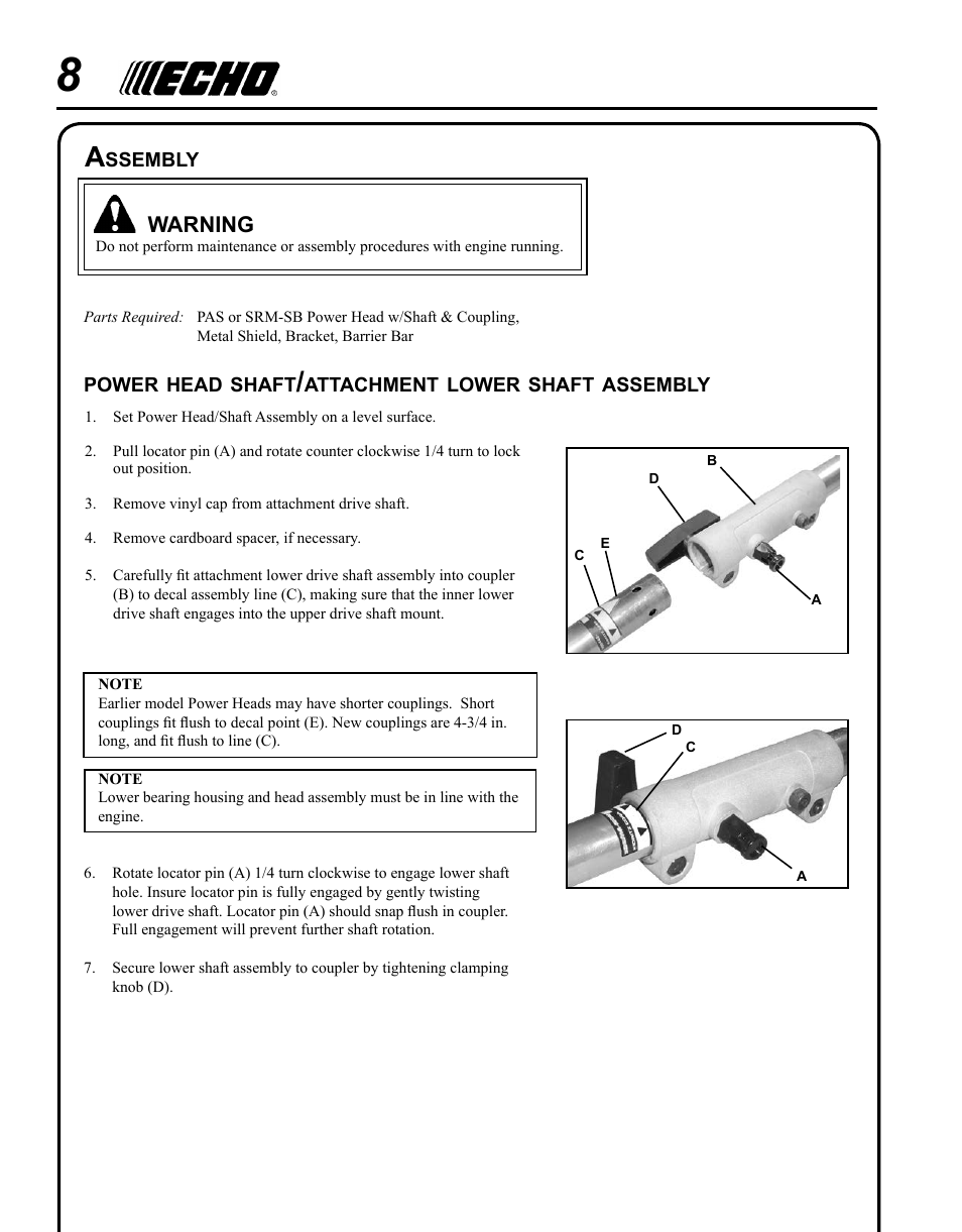 Echo PAS 80 Tooth Blade Brushcutter User Manual | Page 8 / 16