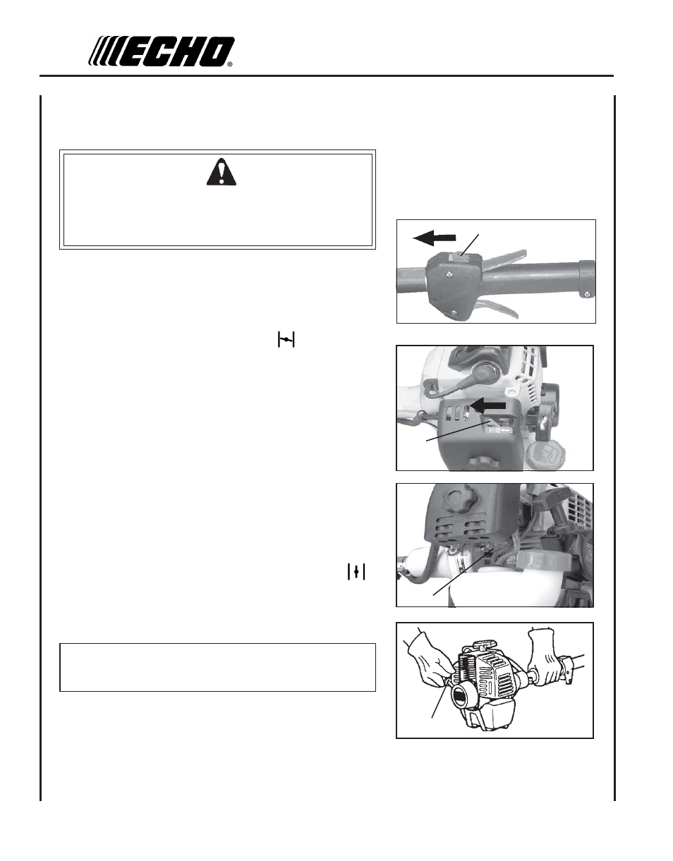 Starting cold engine, Warning danger | Echo SRM - 260S User Manual | Page 14 / 28