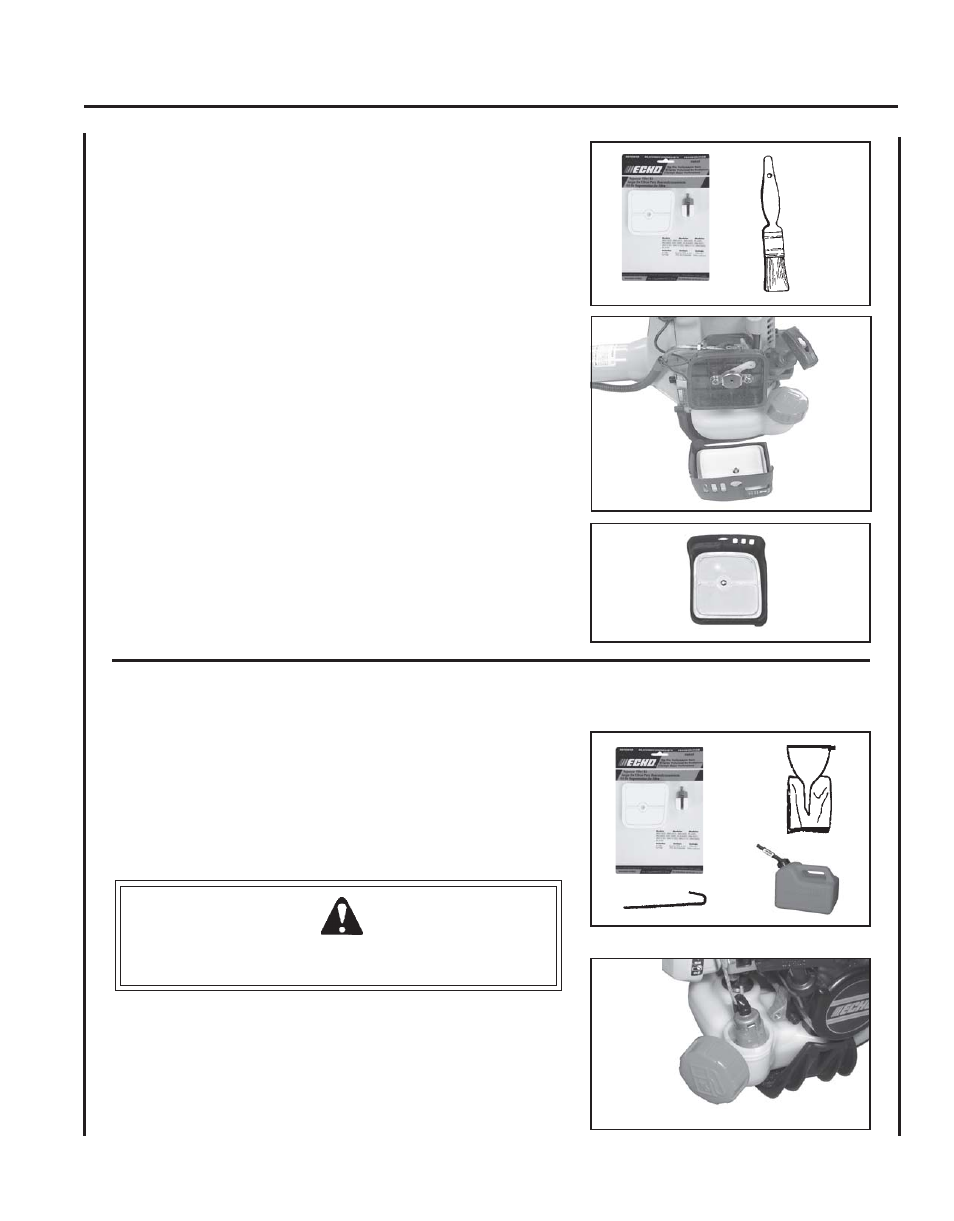 Air filter, Fuel filter | Echo SRM - 260S User Manual | Page 17 / 28