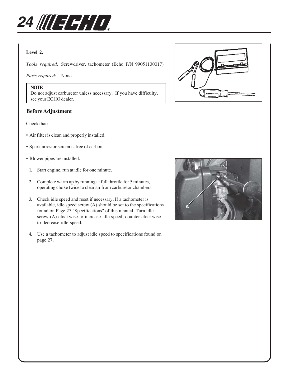 Echo PB-755S H User Manual | Page 24 / 28