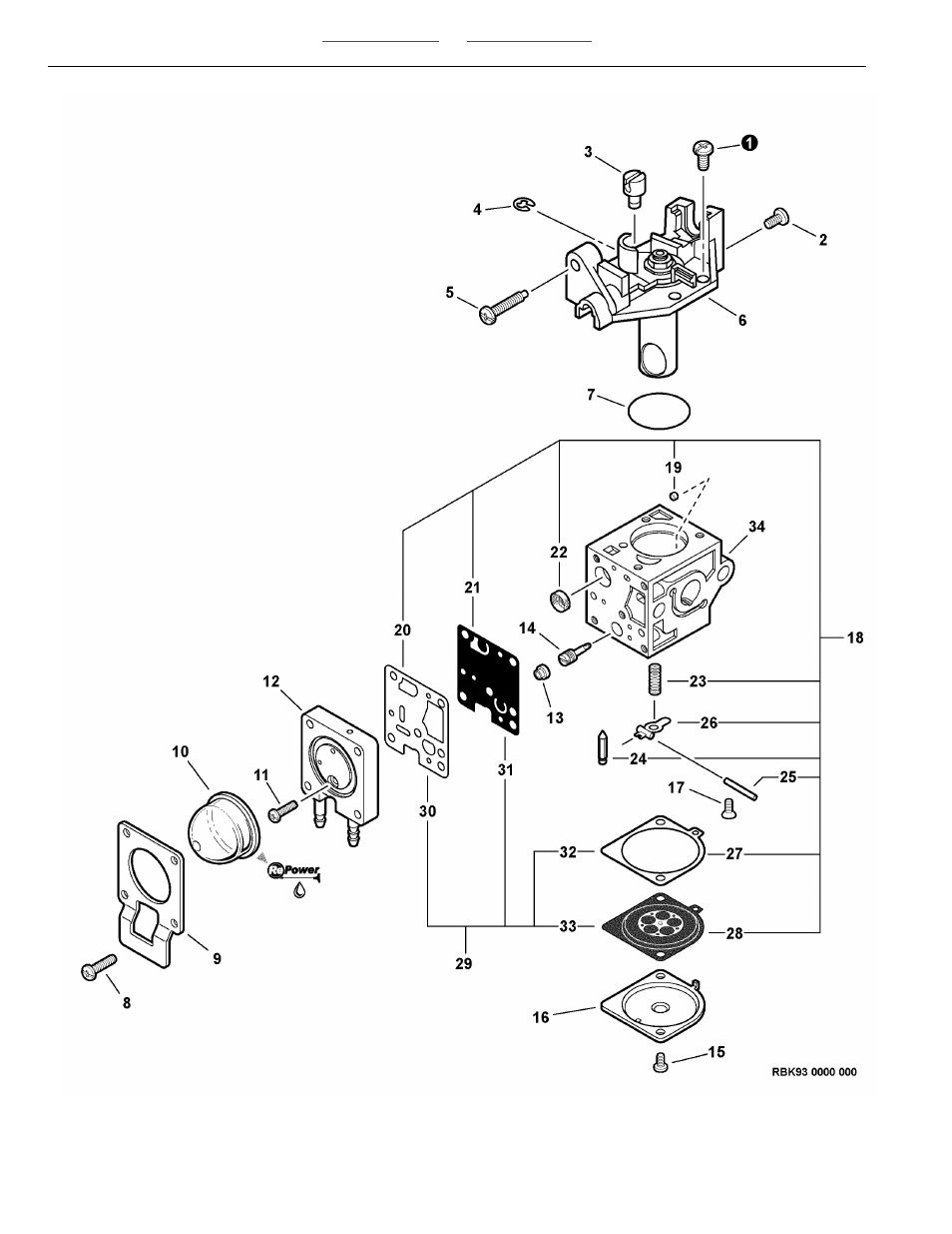 Carburetor -- rb-k93 | Echo SRM-225U User Manual | Page 12 / 62