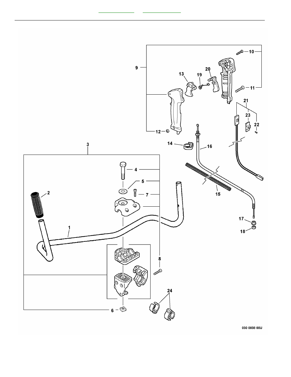Handles, throttle cable | Echo SRM-225U User Manual | Page 38 / 62