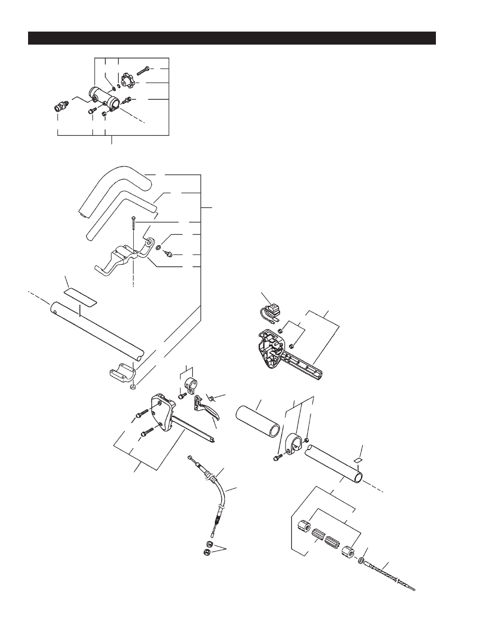 Handle, stop switch, throttle cable, driveshaft | Echo PAS-261 User Manual | Page 14 / 25