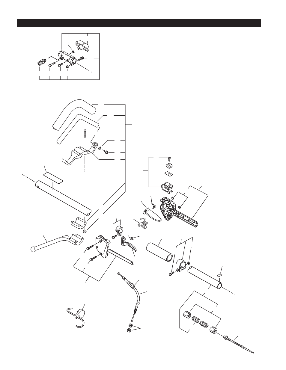 Handle, stop switch, throttle cable, driveshaft | Echo PAS-261 User Manual | Page 16 / 25