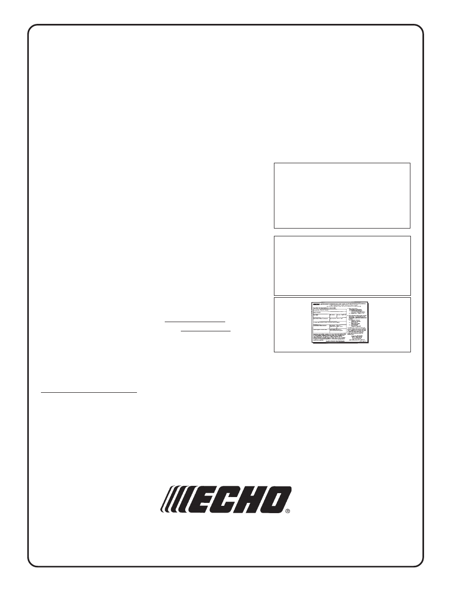 Servicing information | Echo YARD SHIELD SYSTEM 99944200300 User Manual | Page 16 / 16