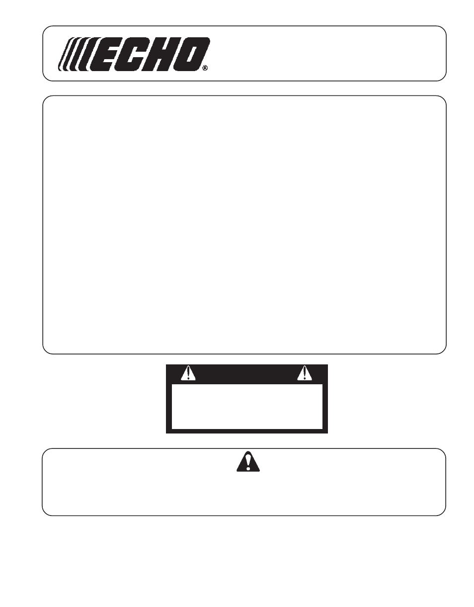 Echo HCA-2400 User Manual | 36 pages