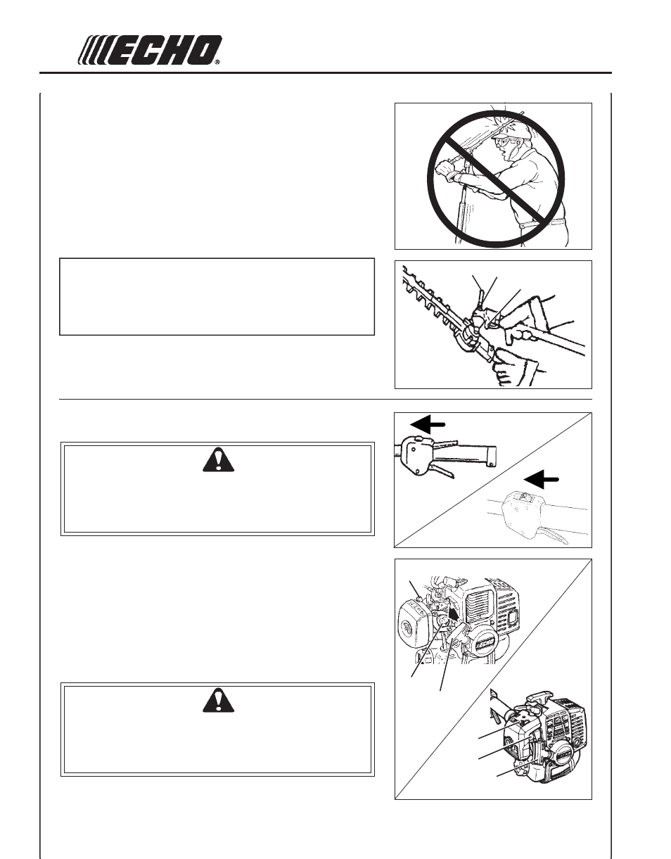 Warning danger | Echo HCA-2400 User Manual | Page 20 / 36