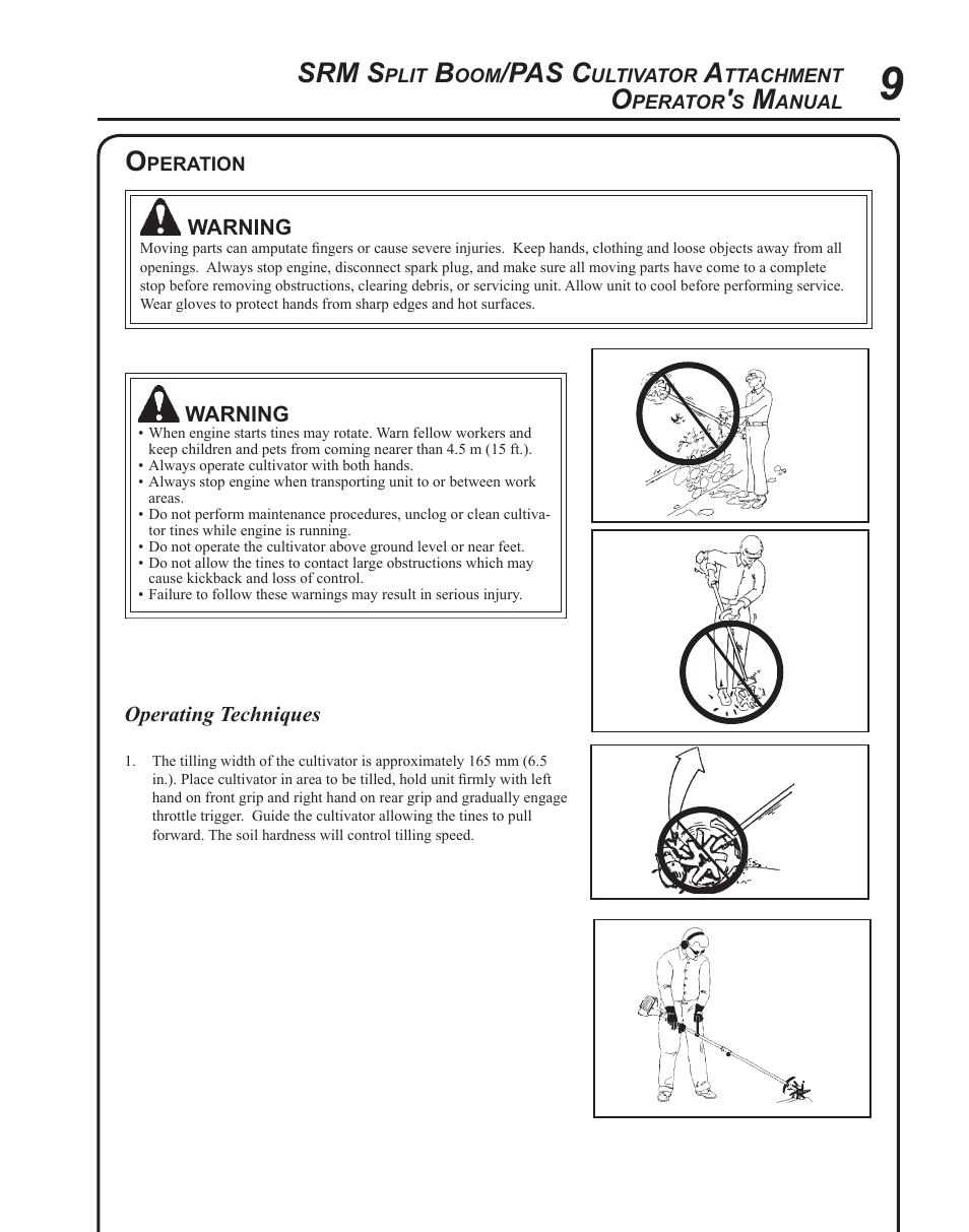 Srm s, Pas c | Echo CULTIVATOR PRO ATTACHMENT 99944200513 User Manual | Page 9 / 16