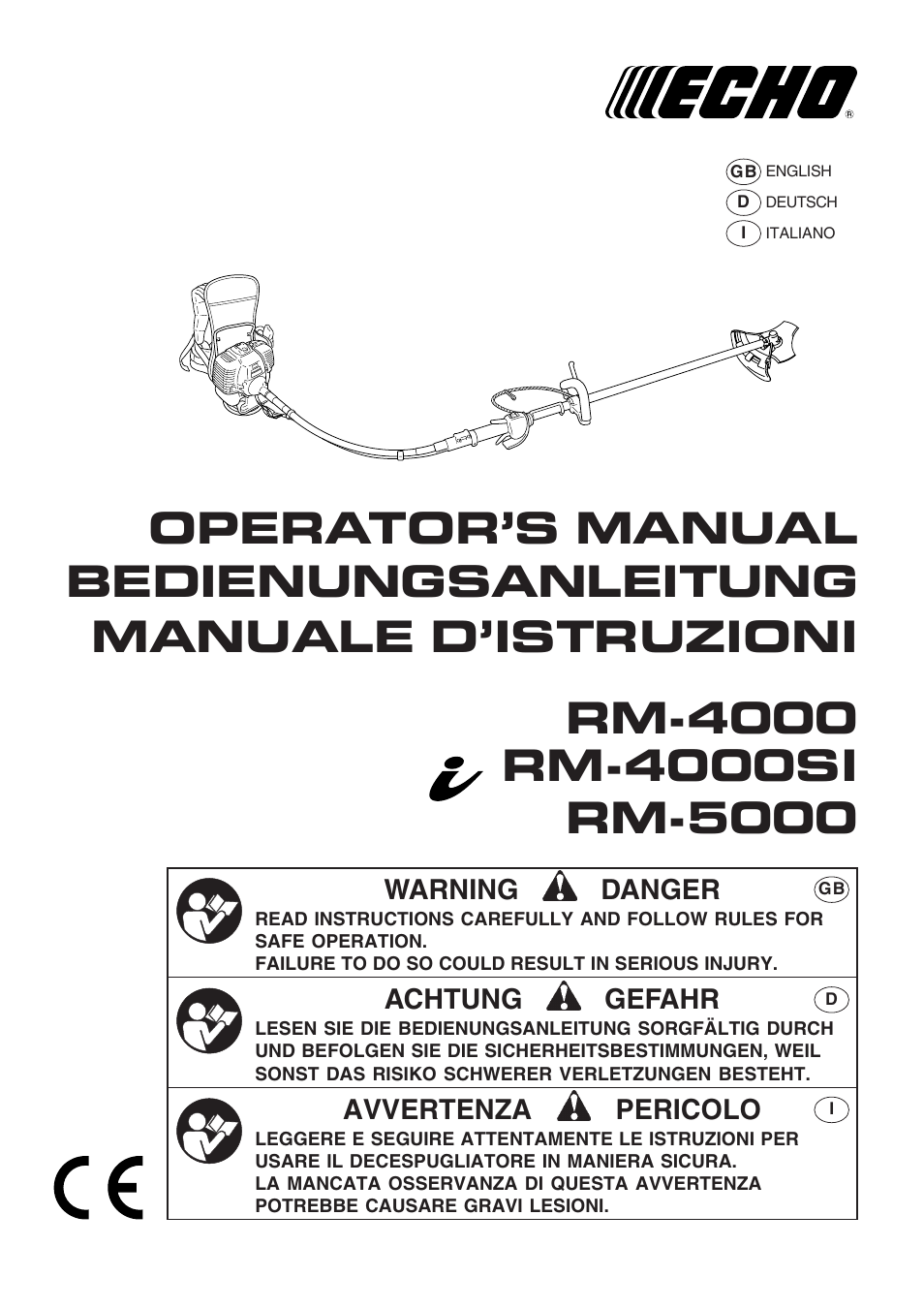 Echo RM-4000SI User Manual | 68 pages