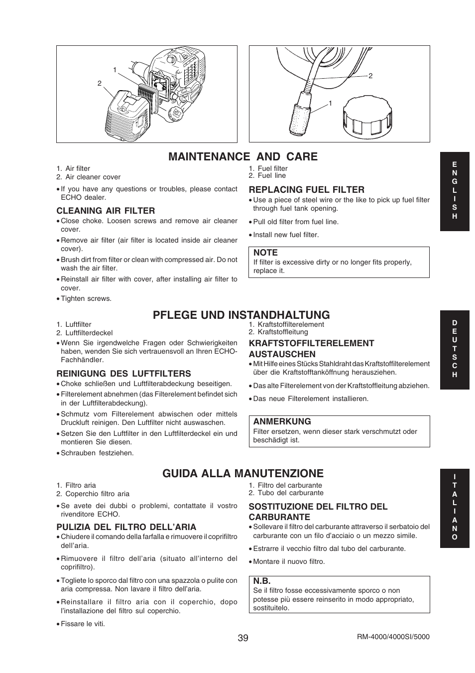 Echo RM-4000SI User Manual | Page 39 / 68