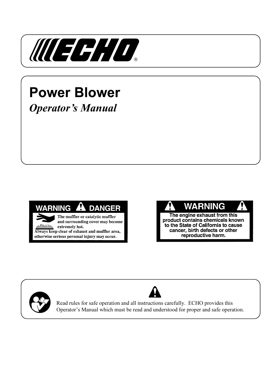 Echo X750-006 User Manual | 24 pages