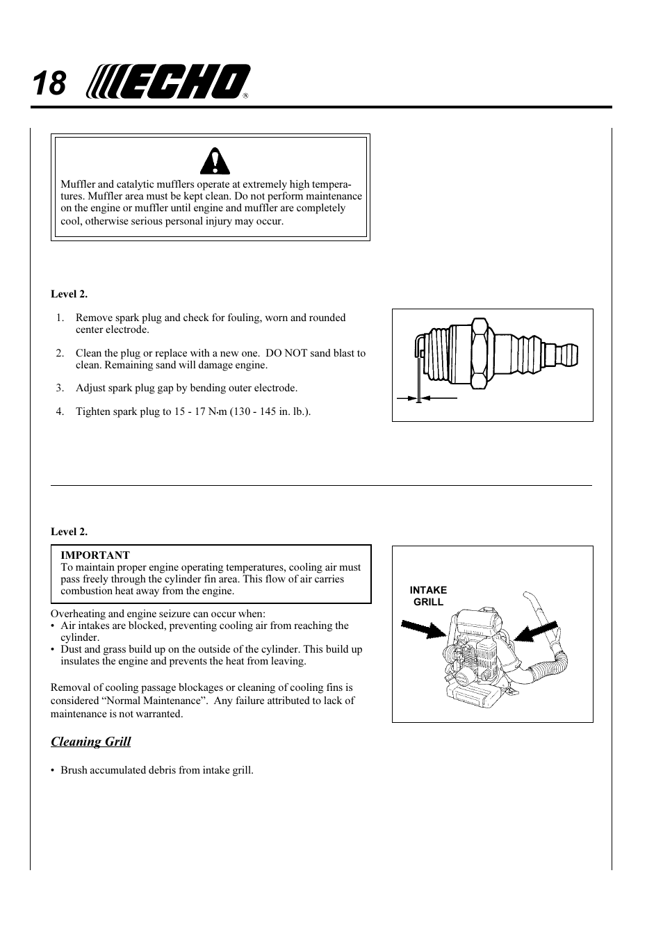 Warning danger | Echo X750-006 User Manual | Page 18 / 24