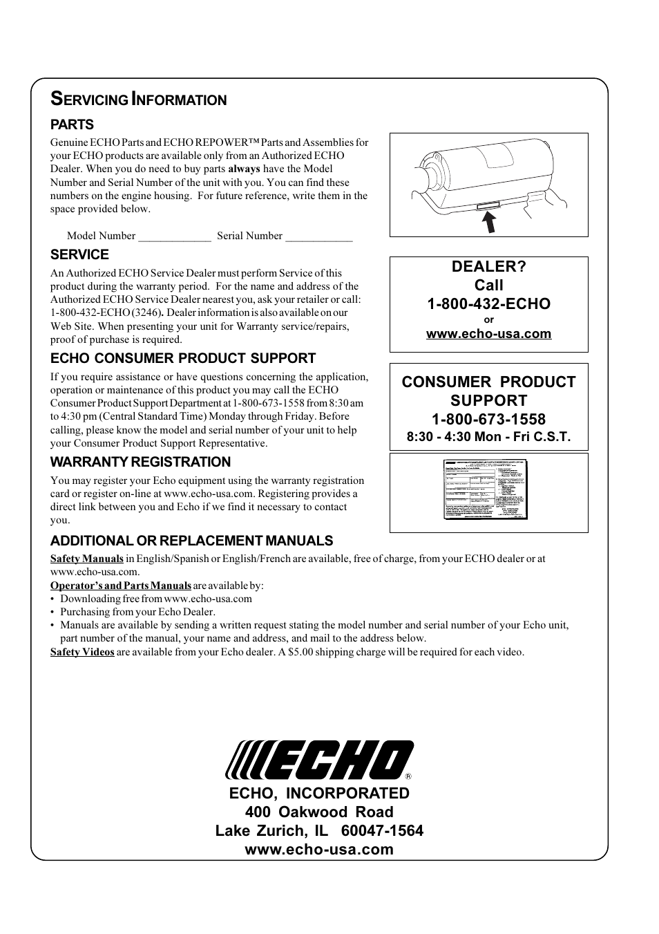 Echo X750-006 User Manual | Page 24 / 24