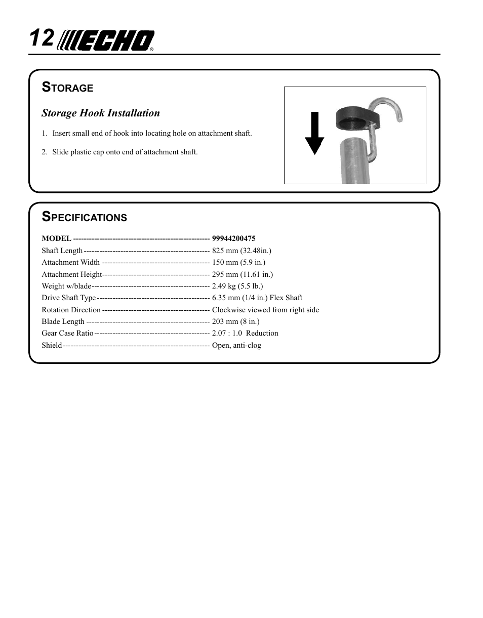 Echo SRM-2400SB User Manual | Page 12 / 16