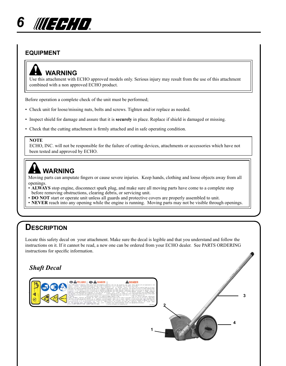 Echo SRM-2400SB User Manual | Page 6 / 16