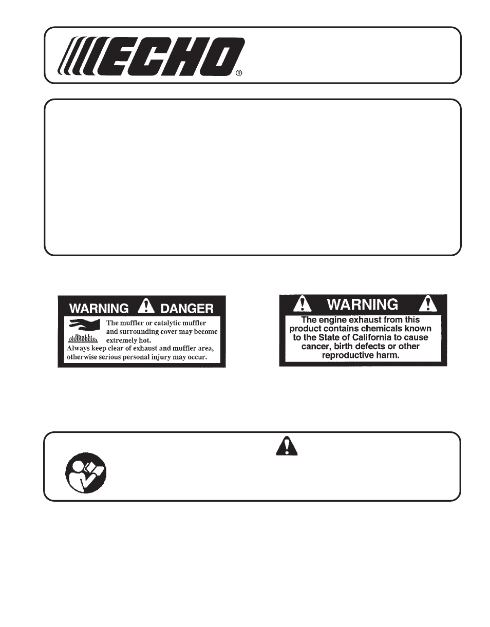 Echo SHC-210 User Manual | 28 pages