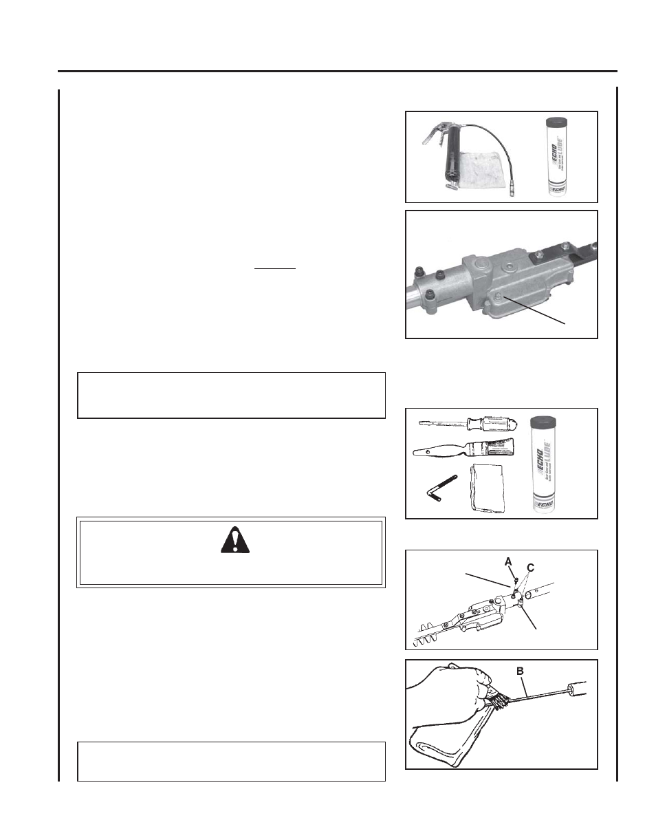 Warning danger | Echo SHC-210 User Manual | Page 21 / 28