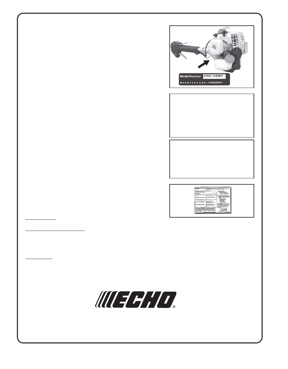 Servicing information | Echo SHC-210 User Manual | Page 28 / 28