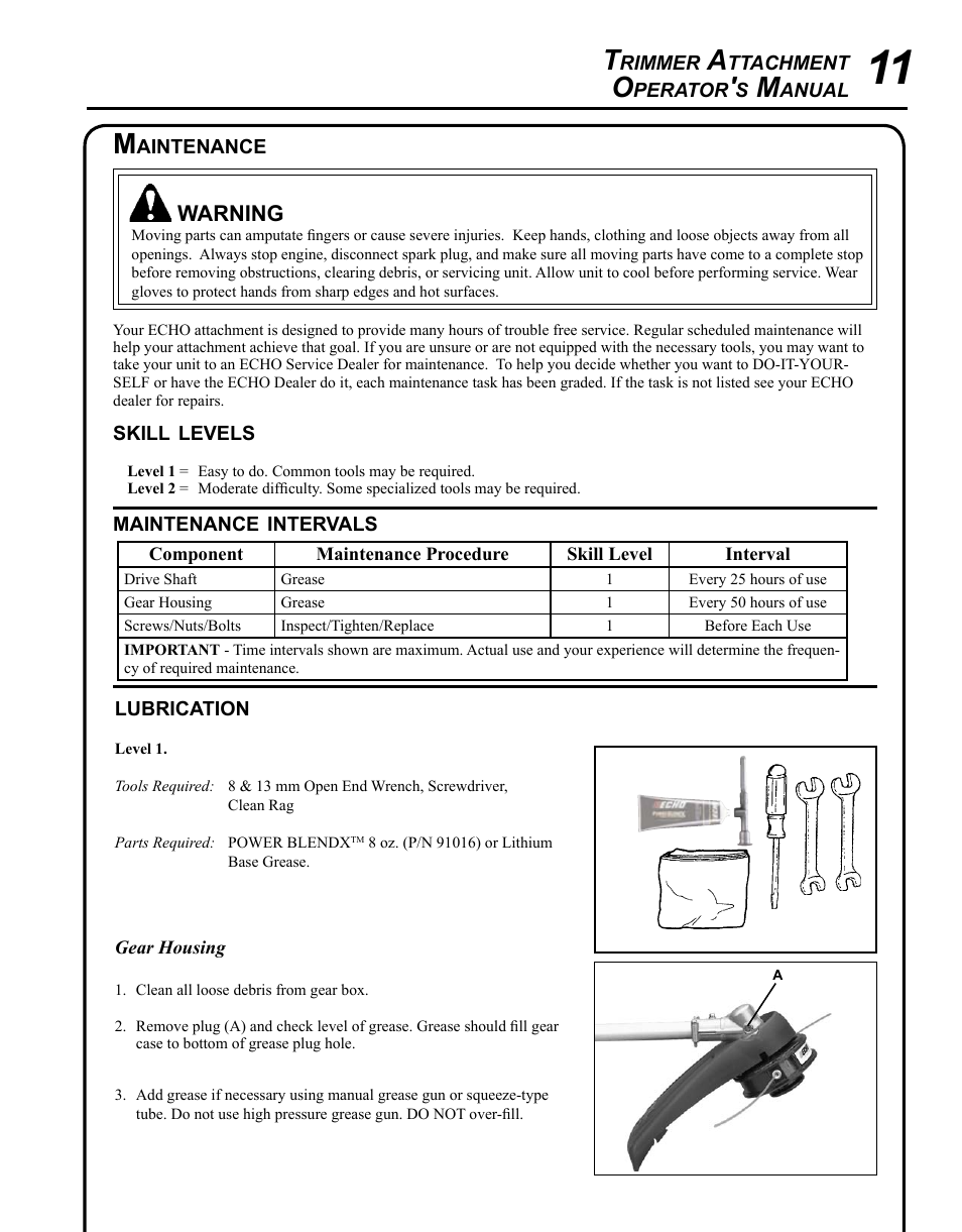 Echo 99944200545 User Manual | Page 11 / 16