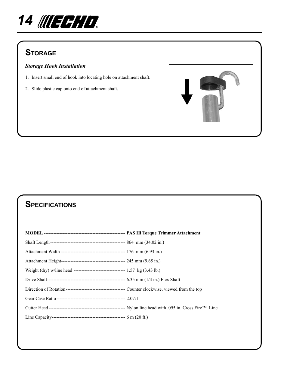 Echo 99944200545 User Manual | Page 14 / 16