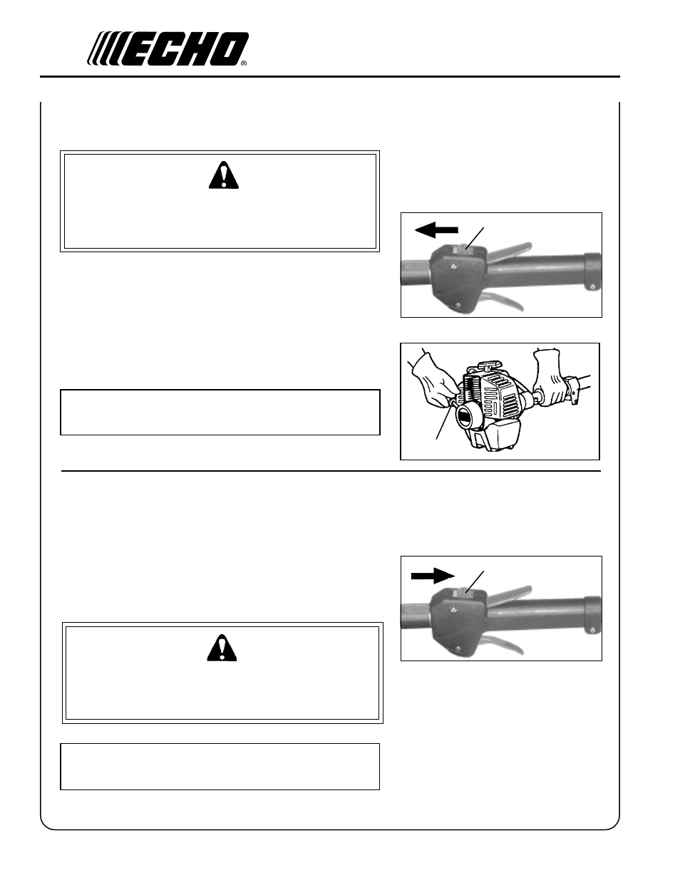 Warning danger | Echo SRM - 2100 User Manual | Page 22 / 37