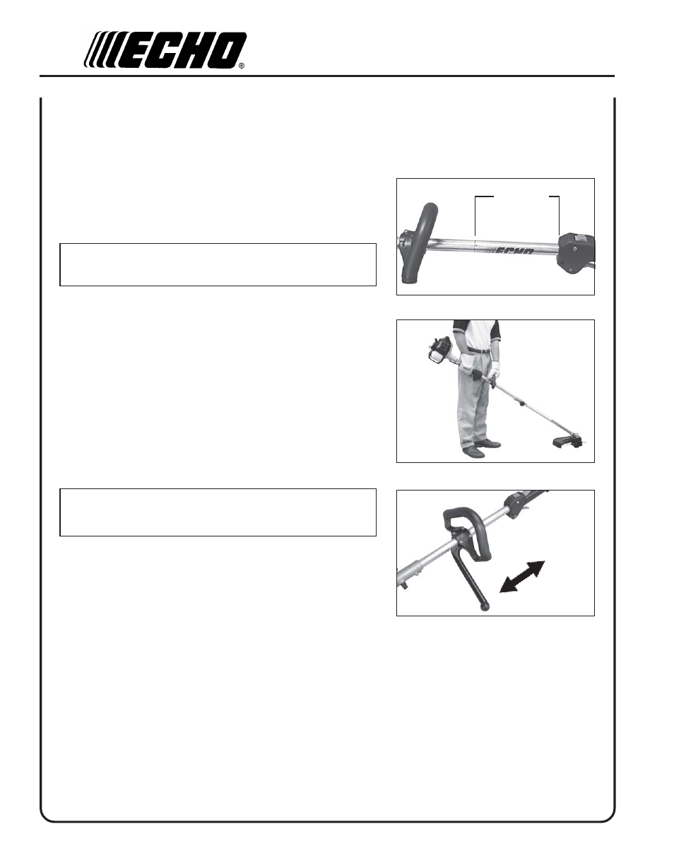 Front handle adjustment/barrier bar assembly | Echo PRO ATTACHMENT SERIES PAS-230 User Manual | Page 10 / 24