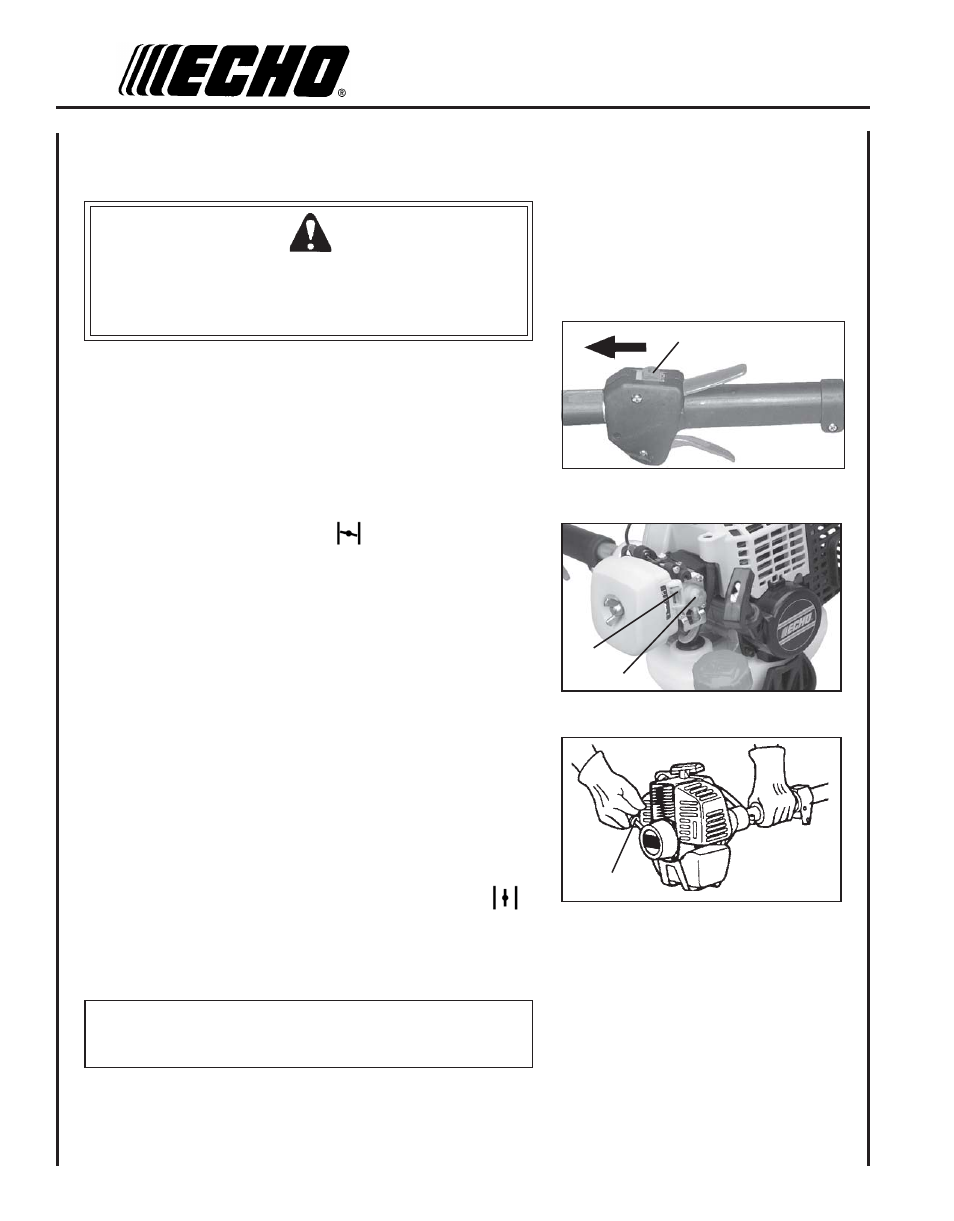 Starting cold engine | Echo PRO ATTACHMENT SERIES PAS-230 User Manual | Page 12 / 24