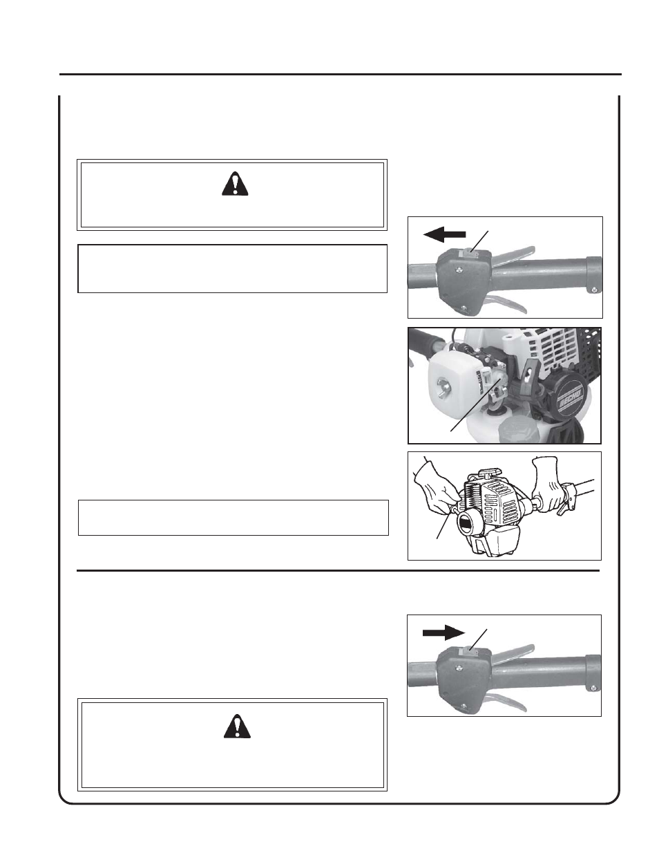 Starting warm engine, Stopping engine | Echo PRO ATTACHMENT SERIES PAS-230 User Manual | Page 13 / 24
