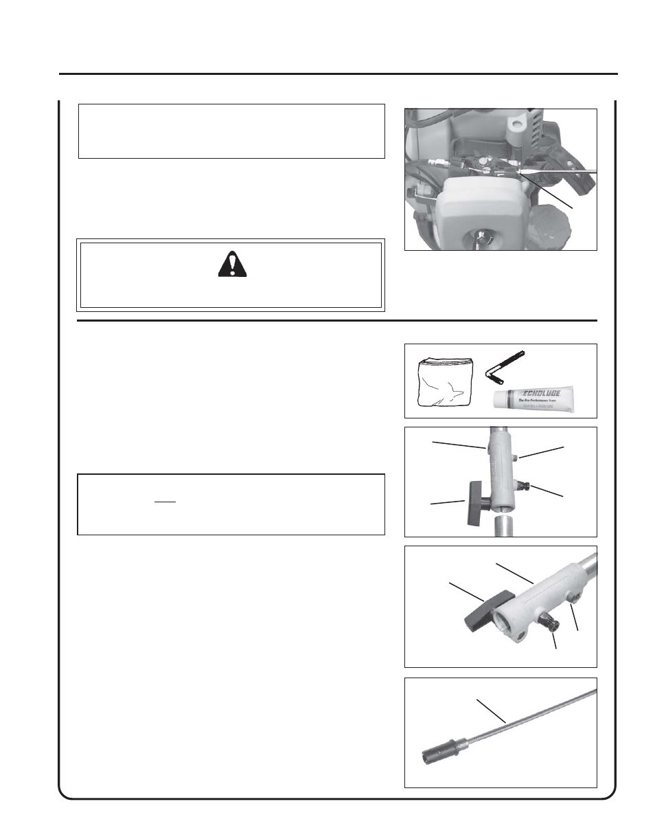 Lubrication, Warning danger | Echo PRO ATTACHMENT SERIES PAS-230 User Manual | Page 19 / 24