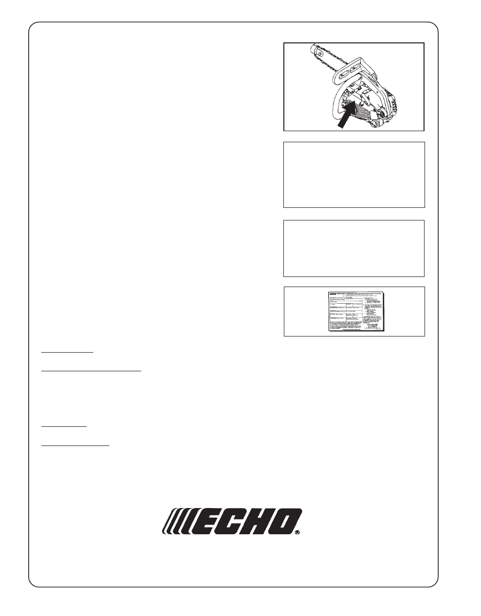 Servicing information | Echo CS-300 User Manual | Page 24 / 24