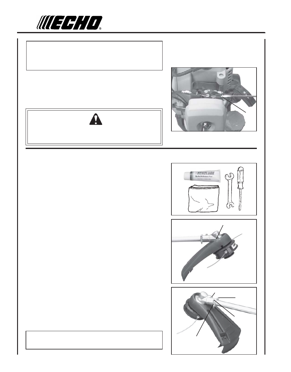 Lubrication, Warning danger | Echo SRM - 230U User Manual | Page 26 / 32