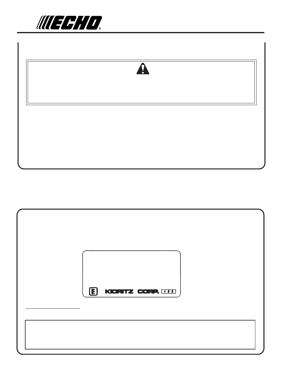 Emission control, Warning danger | Echo SRM - 230U User Manual | Page 6 / 32