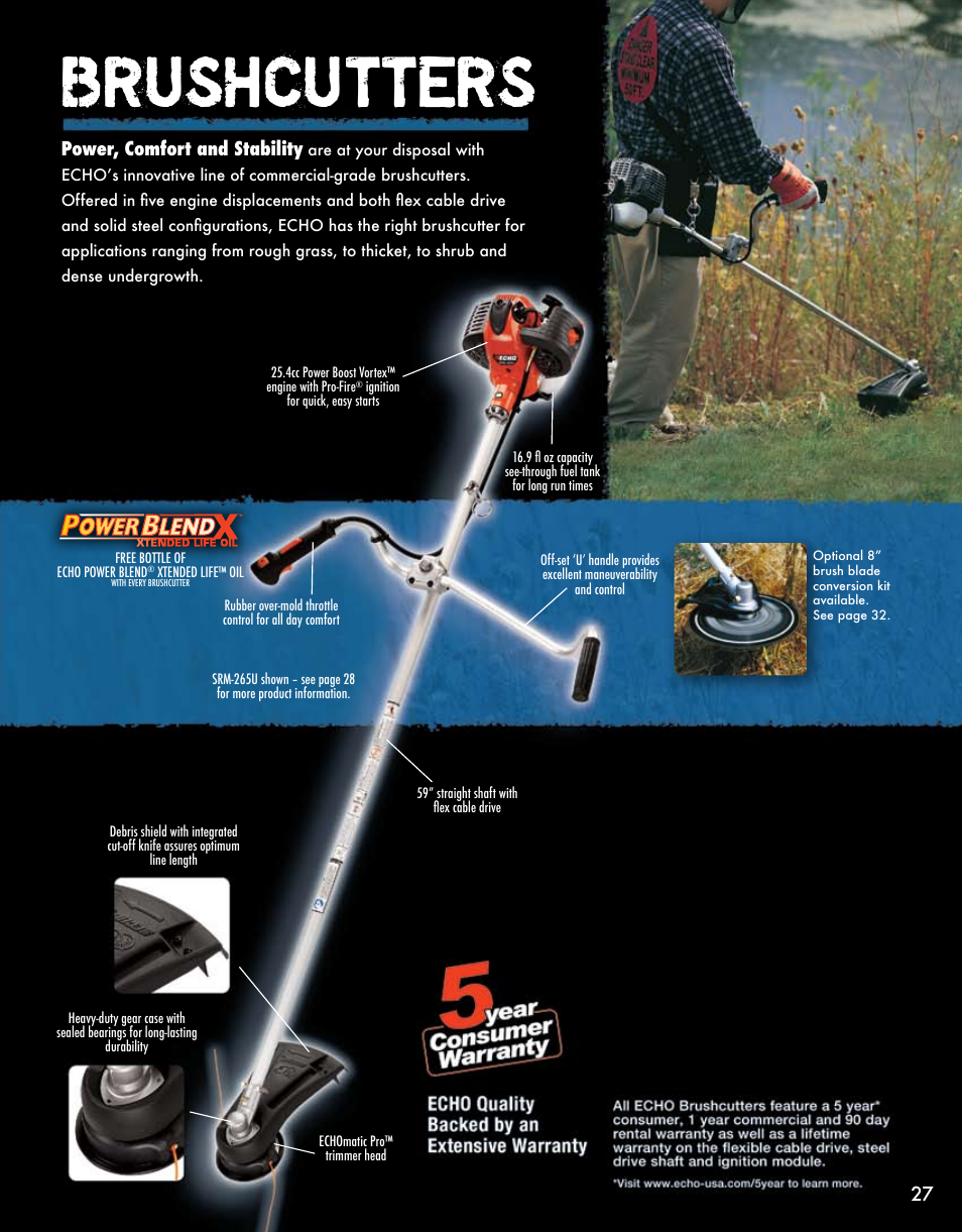 Brushcutters | Echo ELMO HV-110XG User Manual | Page 27 / 72