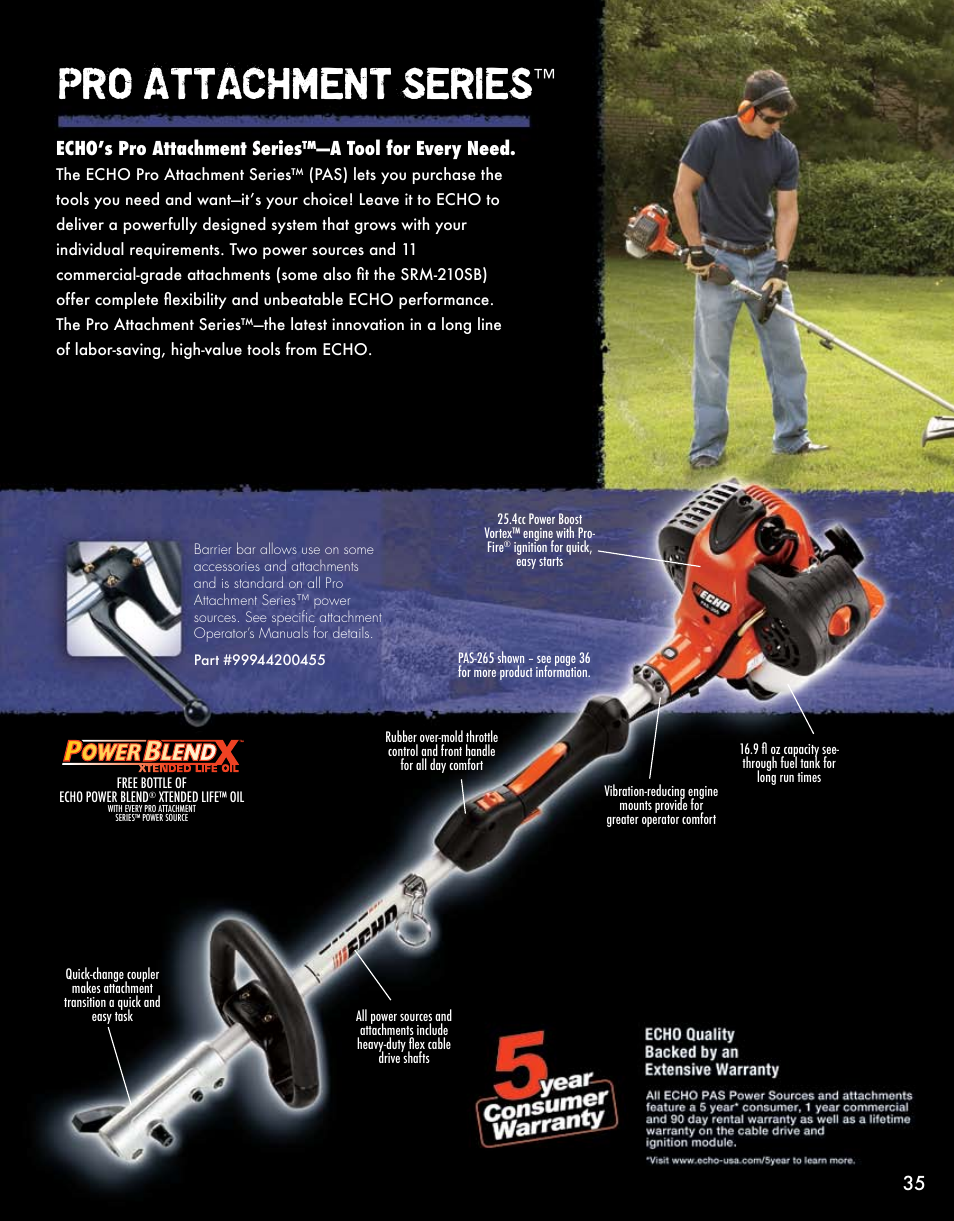 Pro attachment series | Echo ELMO HV-110XG User Manual | Page 35 / 72