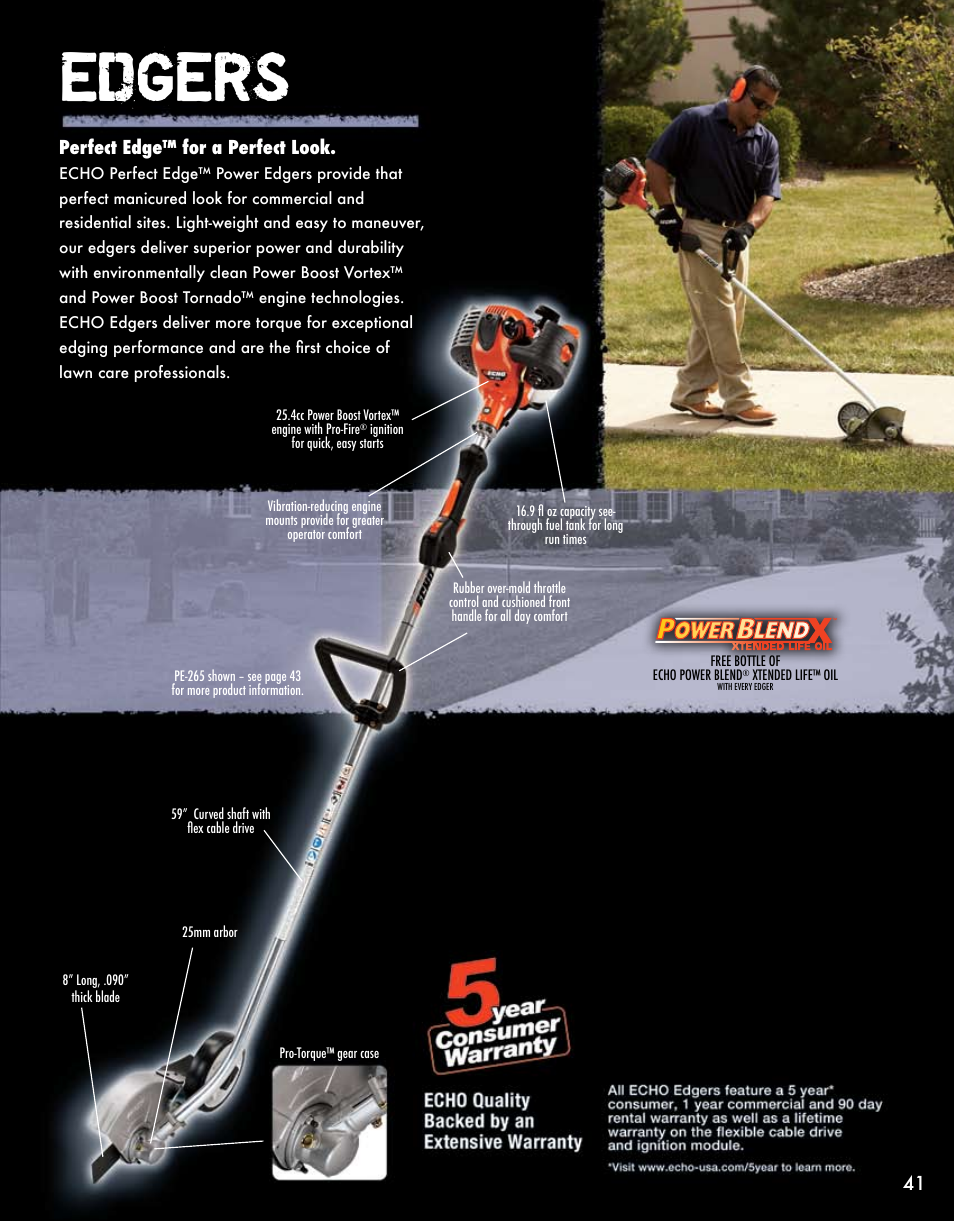 Edgers | Echo ELMO HV-110XG User Manual | Page 41 / 72