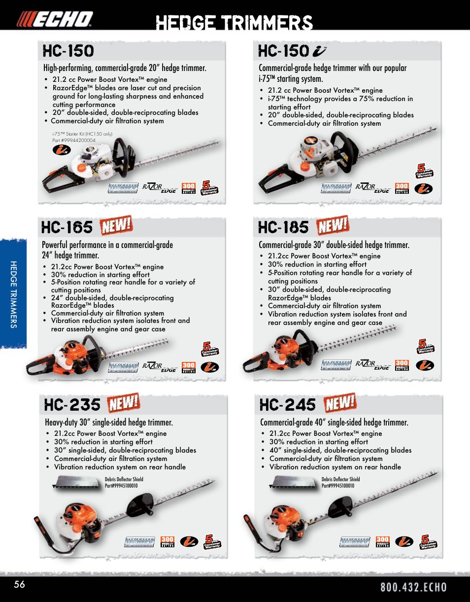 Hedge trimmers | Echo ELMO HV-110XG User Manual | Page 56 / 72