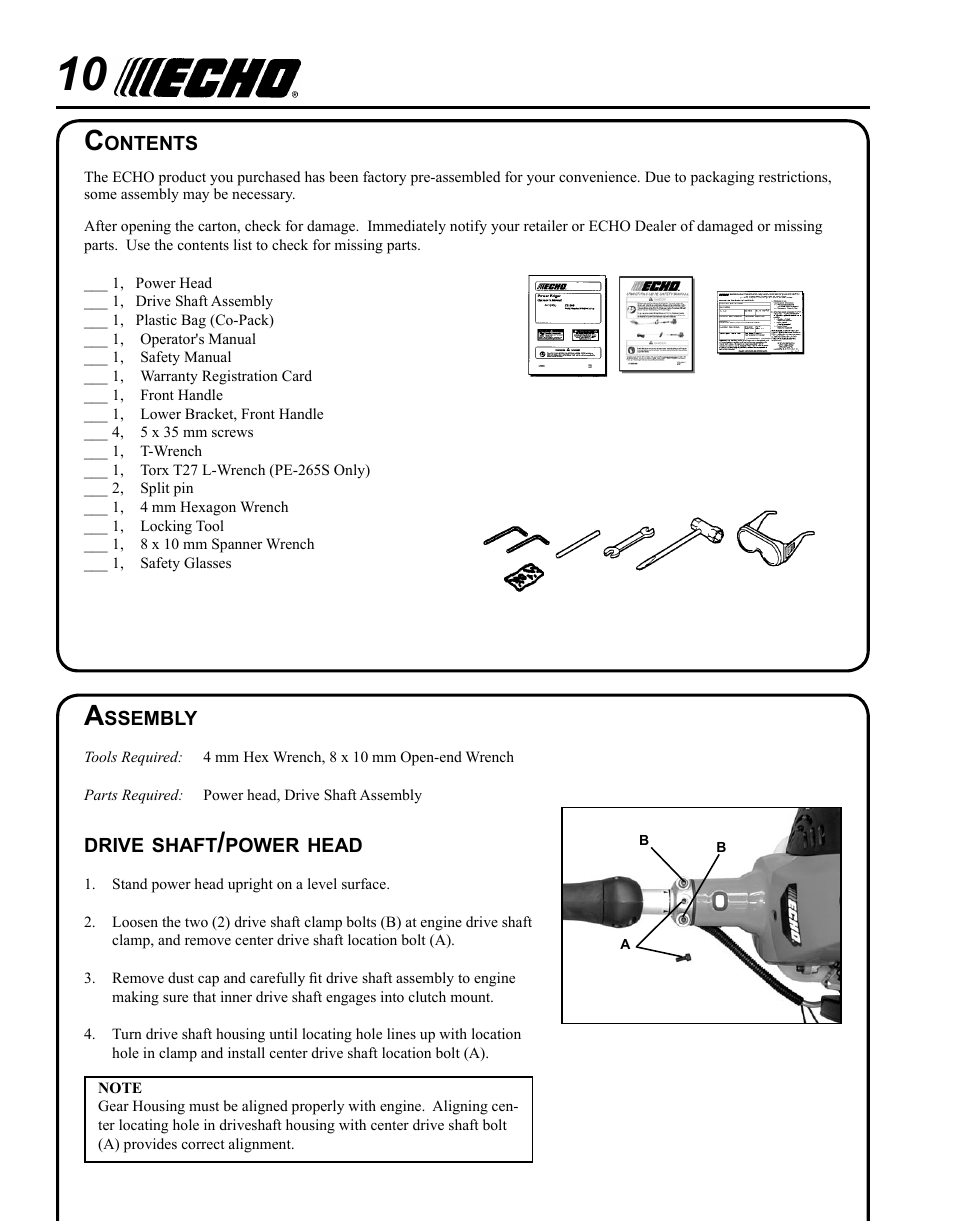 Echo POWER EDGER PE-265 User Manual | Page 10 / 32
