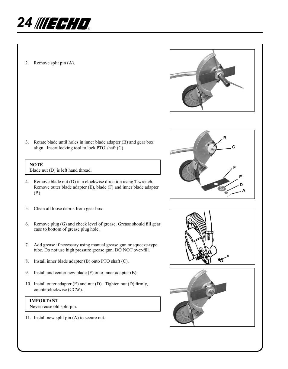 Echo POWER EDGER PE-265 User Manual | Page 24 / 32