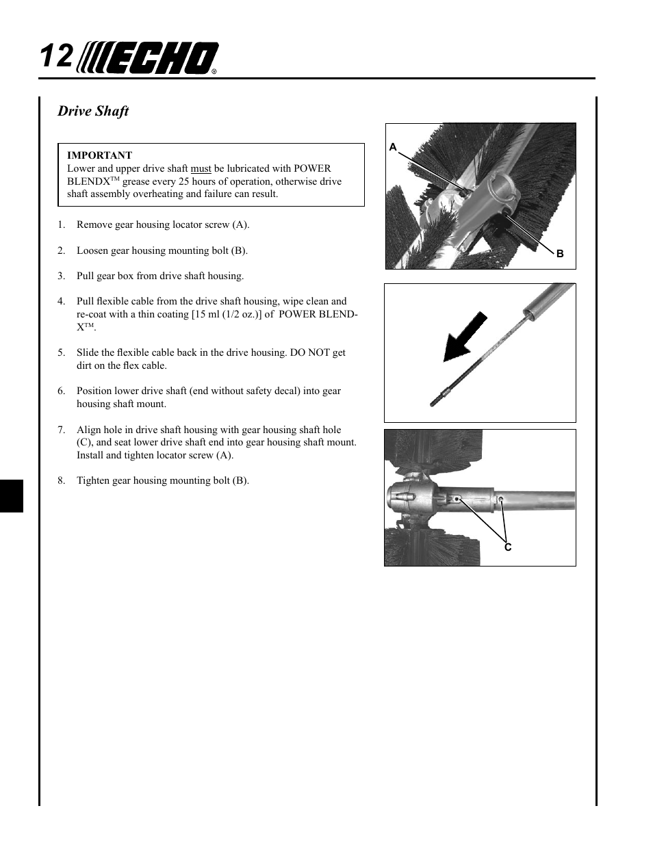 Drive shaft | Echo 99944200553 User Manual | Page 12 / 16