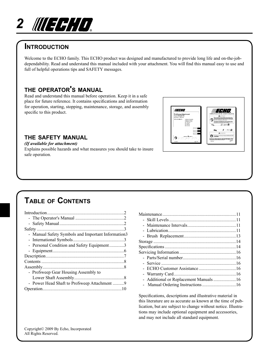 Echo 99944200553 User Manual | Page 2 / 16