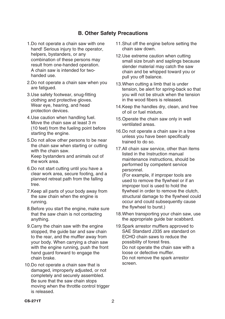 Echo CS-271T User Manual | Page 4 / 36
