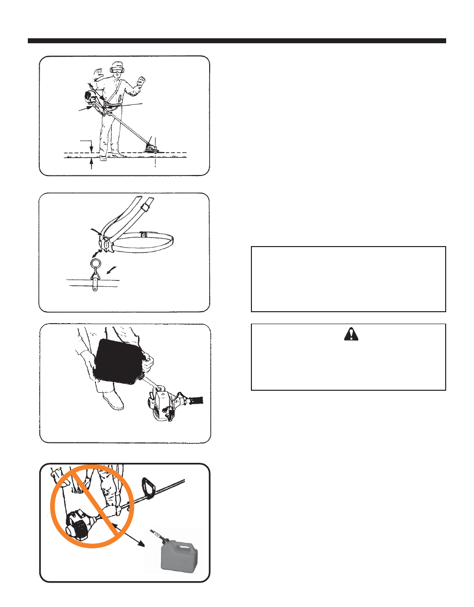 Warning danger | Echo BRUSHCUTTER User Manual | Page 12 / 28