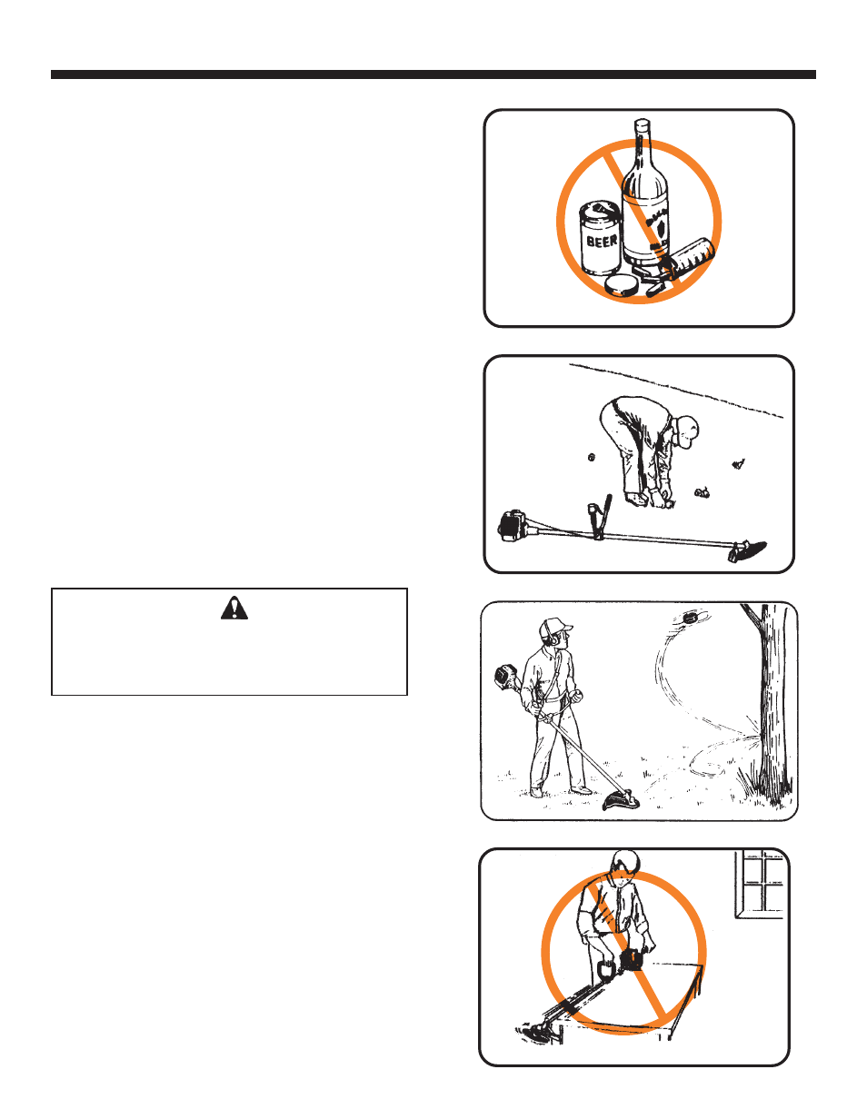 Warning danger | Echo BRUSHCUTTER User Manual | Page 13 / 28